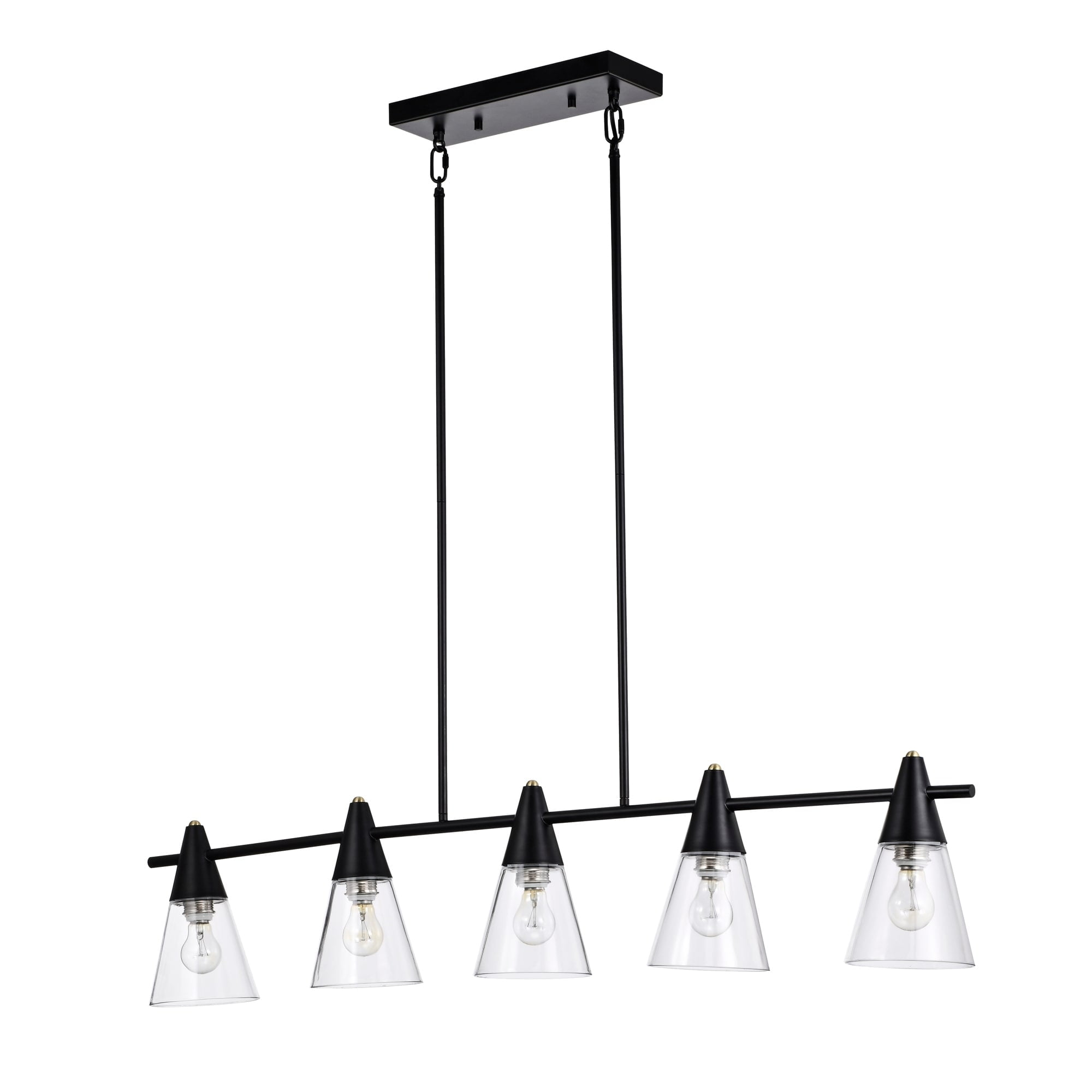 Mooncheeks 10 in. 5-light Indoor Matte Black Finish Chandelier with Light Kit