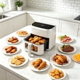 thumbnail image 3 of Casabay 4 QT Air Fryer with Viewing Window, 1500W 8-in-1 Electric Hot Air Fryer Oven, Digital Display, Compact Multi-Functional Cooker for Home Kitchen, White, 3 of 7