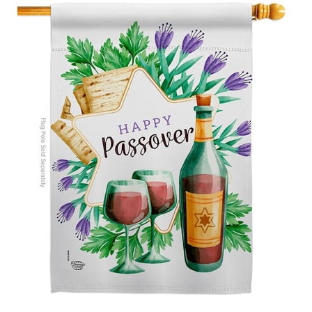Happy Passover Religious Double-Sided Garden Decorative House Flag, Multi Color