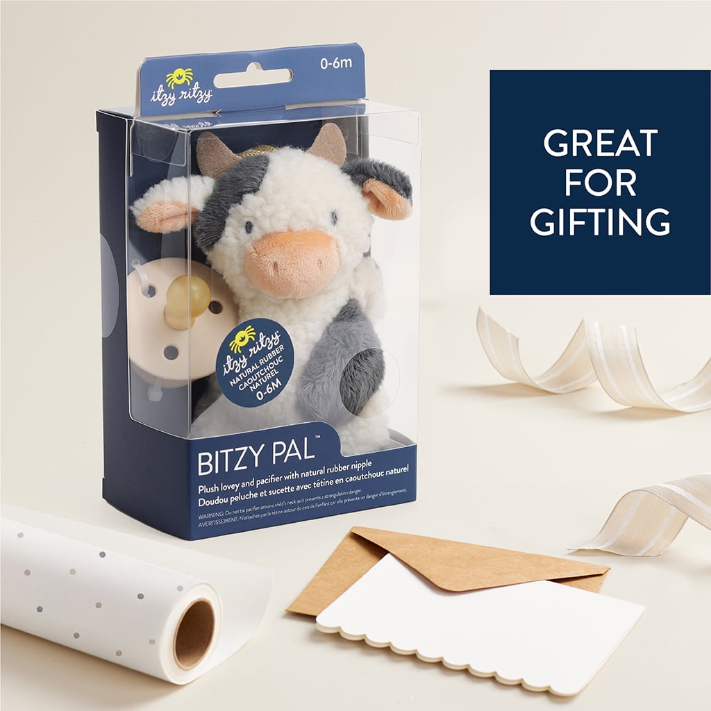 Itzy Ritzy Bitzy Pal Cow with Pacifier - Soft Plush Lovey