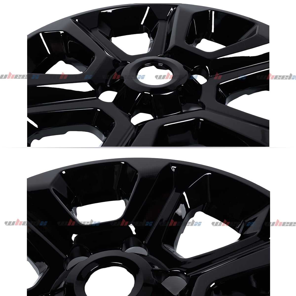 (4 Pack) 17" Wheel Skins Hub Caps Full Rim Covers For 2014-2024 Toyota 4 Runner SR5, Gloss Black