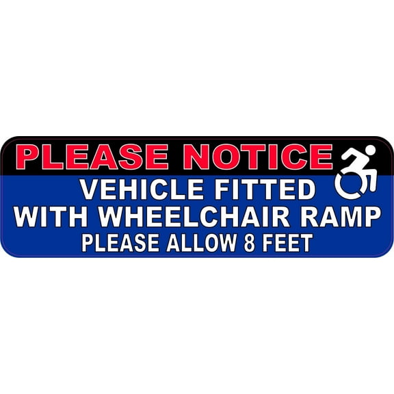 StickerTalk Wheelchair Ramp Allow 8 Feet Magnet, 10 inches x 3 i