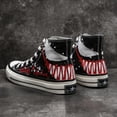 thumbnail image 2 of Zapatos de lona de Venom de la película de Disney, zapatillas altas informales de Anime a la moda, zapatos blancos y negros Unisex para adolescentes, zapatos de pato mandarínNegro41 Deng Xun unisex, 2 of 2