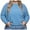 Light Blue, variant on Women's Long Sleeve Color Block Knitted Crewneck Sweater - Relaxed Fit, Drop Shoulder, Casual Pullover Tops