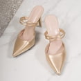 thumbnail image 5 of CQONEPT Pointed Toe Ankle Strap Slingback Heels for Womens Stiletto Closed Toe Pumps Women Dress Party Mules Sandals Gold 41, 5 of 6