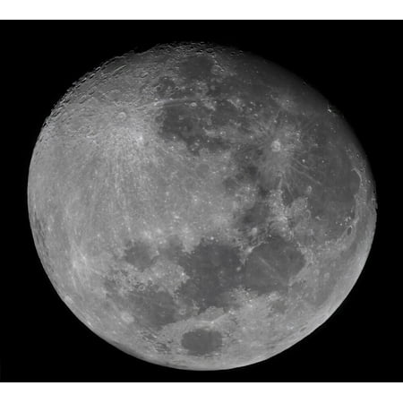 The waxing gibbous moon in a high resolution mosaic, Buenos Aires, Argentina Poster Print