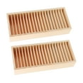 thumbnail image 4 of WEUVEB Lytement 2-Pack Beige Wooden Card Holder Organizer for Home and Office Desk Storage, 4 of 8