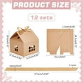 thumbnail image 2 of Cajas de regalo con forma de casa, de 12,5 x 12,5 x 13,5 cm, de papel kraft con cintas, para galletas, panadería y dulces., 2 of 9