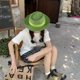 thumbnail image 5 of Sombrero de 56-58cm de circunferencia para mujer, Sombrero de Paja de verano, correas, sombrero de copa, sombrilla, sombrero para el sol, 5 of 5