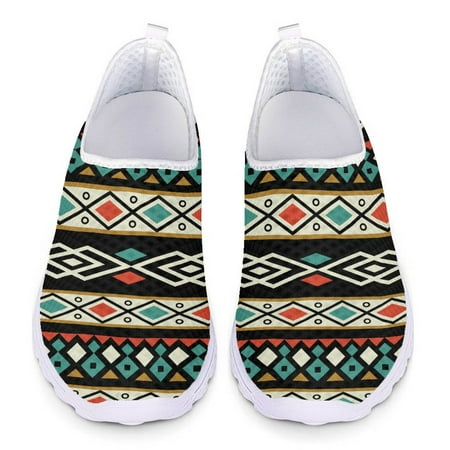 

Indian Tribal Pattern Woman Loafers Women Sneakers Slip On Flats Female Mesh Casual Shoes Breathable Ladies Summer Beach Shoes