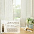 thumbnail image 4 of Natural Ivory Linen Semi Sheer Curtains 84 inch Length, Cream Light Filtering Soft Thick Neutral Living Room Drapes with Bronze Grommet for Bedroom/Farmhouse, 2 Panels, 52 x 84 Inch, 4 of 5