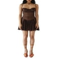 thumbnail image 2 of Women Lace Sheer Mini Dress Spaghetti Strap See Through Backless A-Line Dress For Club Beach, 2 of 6