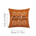 thumbnail image 3 of Fall Pumpkin Pillow Covers, Thanksgiving Decorative Pillow Case with Hidden Zipper Polyester Fabric, Autumn Harvest Home Decor for Sofa Couch Bed Bedroom, 17.7 x 17.7 Inch, 3 of 7