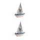 thumbnail image 2 of Moyic Mini barco de azul de náutica de estilo mediterráneo, adornos artesanales de madera, decoración del hogar para 14 aves marinas navegantes 2piezas, 2 of 6