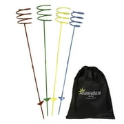 Sunnydaze Steel Outdoor Drink Holder Stakes, Multi-Colored (Set of 4)