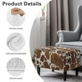 thumbnail image 6 of Xixirimido Brown Cow Spot Cowhide Pattern Ottoman Slipcover Form-Fit Stretch Footstool Cover for Leather/Fabric Ottomans, Non-Slip Bottom & Living Room/Bedroom Use, Large, 6 of 7