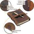 thumbnail image 4 of Leather Bound Journal for Men and Women, Handmade Gift Set with Mountain Embossed Journal and Stylish Pen, Vintage and Classic, Notebook, Sketchbook, Planner and Diary (300 Pages) (8x6"), 4 of 12