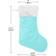 thumbnail image 2 of Light Blue Teal 18”Large Christmas Stocking for Christmas Decorations Xmas Fireplace Hanging Stockings with Plush Fur Classic Stockings for Family Holiday Stairs Xmas Home Decor Party Gifts, 2 of 6