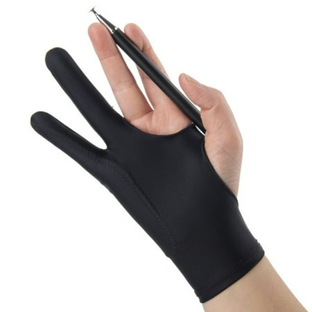 

Naiyafly 1Pair Anti-mistouch Gloves Two-finger Three-layer Anti-mistouch Painting Sketch Gloves Tablet Tablet Drawing Gloves M (Shape Style)