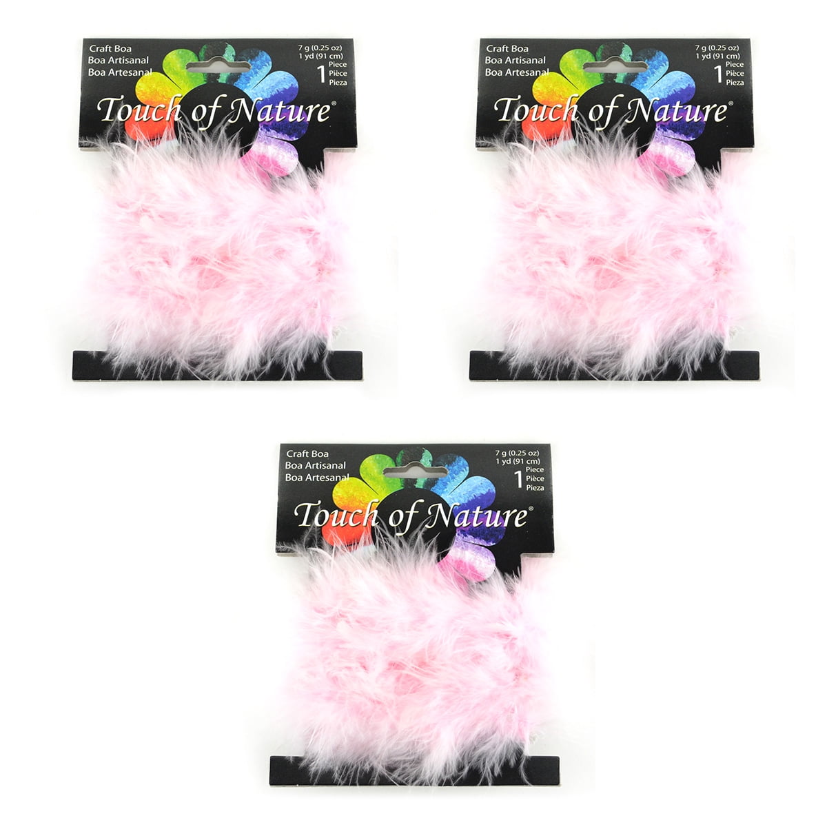 36854 Touch of Nature Fluffy Feather Trim Boa, 1 yard, Light Pink, 3