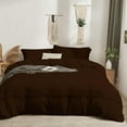 thumbnail image 2 of D.N.G. BEDDINGS 5 Piece Boho Chic Pom Pom Comforter, All Season Down Alternative Bedding Comforter with 4 Pillow Shams (Oversized Super King Size, Chocolate) 800 Thread Count, Egyptian Cotton., 2 of 6