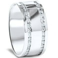 thumbnail image 1 of 2ct Double Row Mens 10mm Eternity Ring 14K White Gold Comfort Fit High Polished, 1 of 4