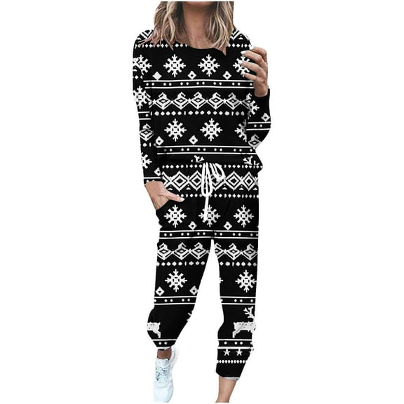 Zkozptok Lounge Sets For Women Loose Long Sleeve Round Neck Pullover and Drawstring Sweatpants Set Womens Sweats