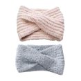 thumbnail image 2 of 2 Pack Bandeaux pour Femmes Temps Froid Bandeau Croisé Tricoté Chauffe-Oreilles d'Hiver, 2 of 5