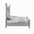 thumbnail image 5 of Vera King Size Bed, Ornate Carving, Platinum Faux Leather Upholstery, 5 of 7