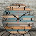 thumbnail image 2 of Blue Ocean Wood Wall Clock Silent Non Ticking Wooden Wall Clocks Battery Operated 10 Inch Round Wall Decor for Bathroom Kitchen Bedroom, 2 of 8