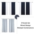 thumbnail image 6 of Pinewave Living Room Navy Window Curtains 84 inch 4 Pieces Set Mix and Match Silver Moroccan Blackout and White Sheers ,Grommet Top,52W"x84L", 6 of 6