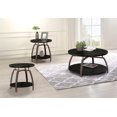 thumbnail image 2 of Dacre Ensemble de 3 Pcs Table Basse Ronde et Bout de Canapé Charbon Foncé, 2 of 8