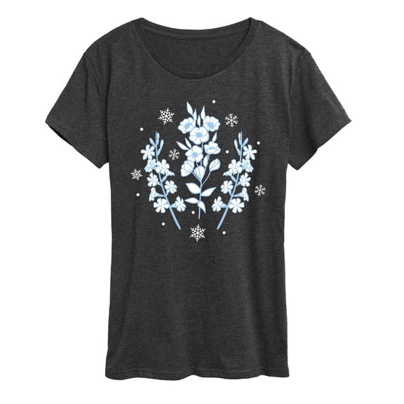 Instant Message - Winter Flowers- Women's Short Sleeve Graphic T-shirt