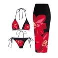 thumbnail image 2 of Levmjia Women's Floral Print Bikini Set 3 Piece Tankini Top High Waisted Bottom Swimdress Cover Up Adjustable Straps Summer Beach Swimwear, 2 of 5