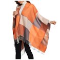 thumbnail image 3 of TAIAOJING Women's Coat Shawl Wrap Plaid Print Open Front Knitted Winter Thick Super Soft Plus Size Cardigans Sweater Ruana Cape, 3 of 5