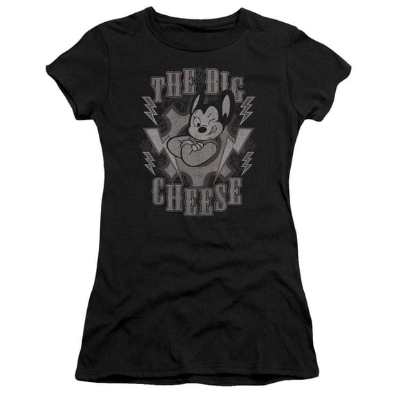 Mighty Mouse The Big Cheese Junior Women's Sheer T-Shirt Black