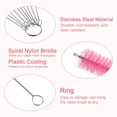thumbnail image 3 of Uxcell 2 Set of Straw Cleaner Brush, 8.3" Nylon Tube Pipe Cleaners Set, 20 Pack Stainless Steel Long Straw Brush, Pink, 3 of 5