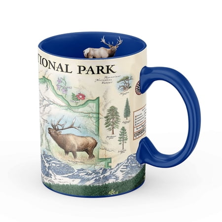 Xplorer Maps Rocky Mountain National Park Map Ceramic Mug (Large 16oz) Coffee Cup, Tea, Cocoa, Hot Chocolate, Brew Mugs, and Cold Drinks, BPA-FREE - For Office, Home, Gift (Individual Mug)