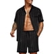 thumbnail image 2 of Ekouaer Men Satin Silk Pajamas Set with Pockets Sleepwear Shorts Satin Summer Loungewear 2 Piece Button Down Set S-XXL, 2 of 5