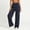 Navy(New), variant on PNTUTB Women's Activewear Pants Stylish Solid-Color Versatile Pants Casual Stretchy High-Waisted Loose Comfortable Wide-Leg Pants with Pockets