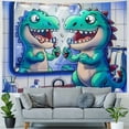 thumbnail image 4 of Orinice Cartoon Dinosaur Brushing Teeth Tapestry Wall Hanging Unique Style for Home Decor Art in Living Room Bedroom Apartment Farmhouse Dorm 40x60inch, 4 of 6