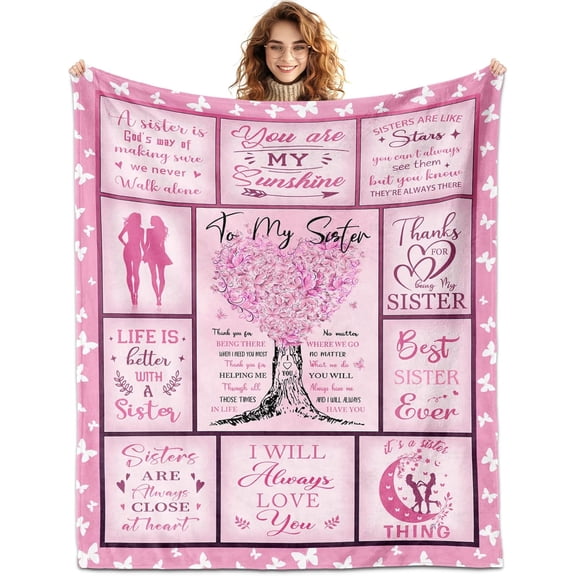 Sisters Gifts from Sister, Sister Blanket 60"x 50", Sister Gifts, Gifts for Sister, Sister Birthday Gifts for Sister from Sisters, Sister Gifts Ideas for Mothers Day Christmas