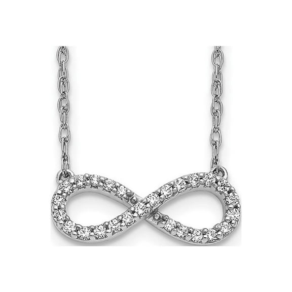 1/7 Carat (Ctw) Diamond Infinity Necklace in 14K White Gold with Chain for Women