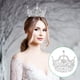thumbnail image 5 of Corona redonda de estilo barroco de lujo con diamantes de imitación cuadrados para boda, diadema de fiesta, tiara para novia y mujer (blanco), 5 of 5