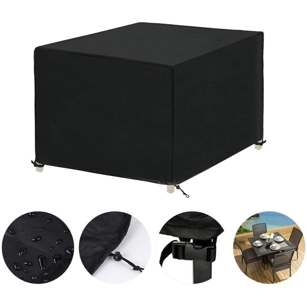Cover For Garden Furniture Set With Drawstring Waterproof And Breathable Oxford Fabric Protective Square Table 125 X 74 Cm Cover For Garden Furniture, 4 Piece Rattan Garden Furniture B Qm