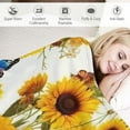 thumbnail image 3 of JRXY Sunflower Blanket Sunflower Gifts for Women Throw Blanket,Sunflower Gifts Bedding Decor White Throw Blanket,Sunflower Stuff Decorations Warm Soft Sherpa Thick Blanket for Bed Sofa Office White, 3 of 6