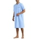thumbnail image 5 of CAMISONES A RAYAS INSPIRE CHIC para Hombres Camisas de Dormir de Manga Corta con Botones Camisón a Rayas XL Azul Claro, 5 of 6