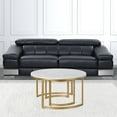 thumbnail image 2 of HomeRoots 521975 19.25 x 36 x 36 in. Gold & White Faux Marble Round Nested Coffee Table - Set of 2, 2 of 5