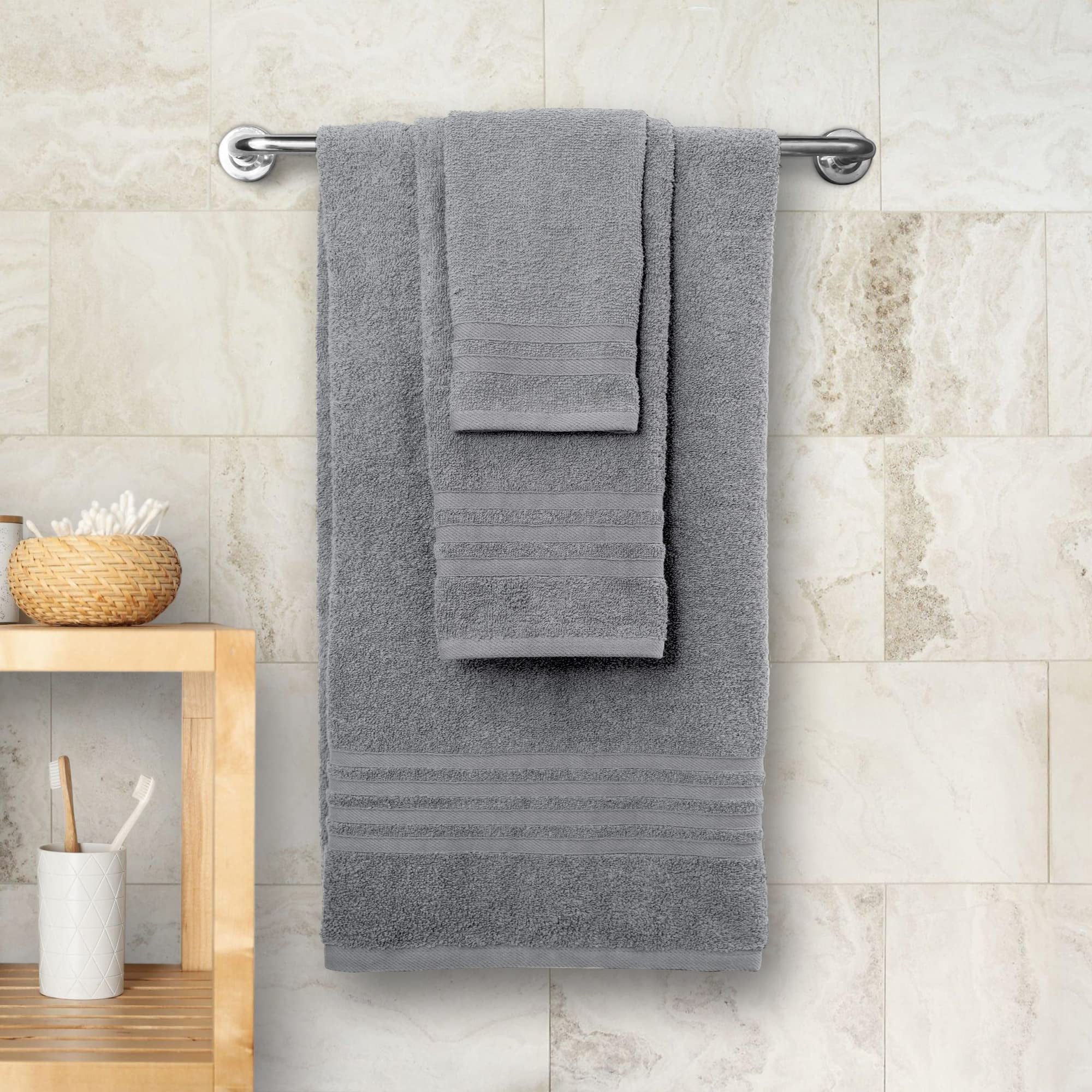 W Hotels Angle Bath Towel Set - 100% Cotton - White - Includes 2 Bath  Towels, 2 Hand Towels and 2 Washcloths