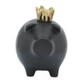 thumbnail image 6 of Sagebrook Home Ceramic 8" Pig With Crown, Black, 6 of 7